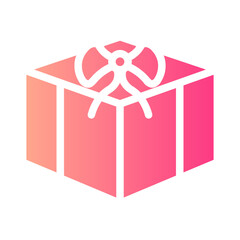 Square Giftbox With Big Ribbon gradient icon