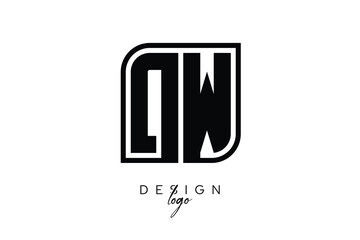 DW Block Monogram Logo – Bold Geometric Lettermark in Rectangular Style for Modern Branding & Identity