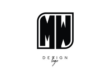 MW Block Monogram Logo – Bold Geometric Lettermark in Rectangular Style for Modern Branding & Identity