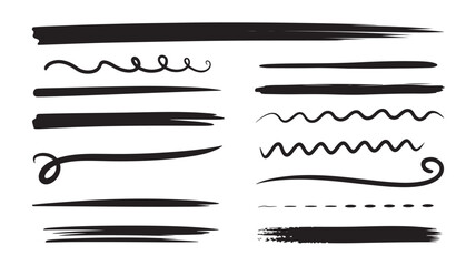Hand-drawn black ink dividers lines and underlines perfect for adding design elements to any project offering versatility and creativity