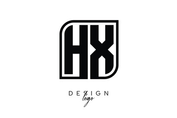 HX Block Monogram Logo – Bold Geometric Lettermark in Rectangular Style for Modern Branding & Identity