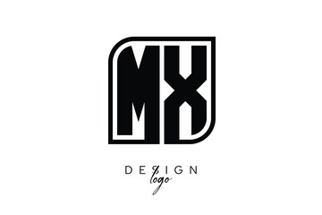 MX Block Monogram Logo – Bold Geometric Lettermark in Rectangular Style for Modern Branding & Identity