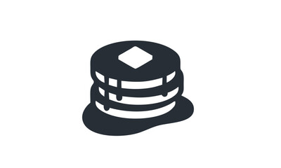 Delicious Pancake Stack Icon with Butter A Simple Graphic for Breakfast or Brunch Designs