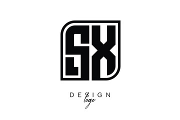 SX Block Monogram Logo – Bold Geometric Lettermark in Rectangular Style for Modern Branding & Identity