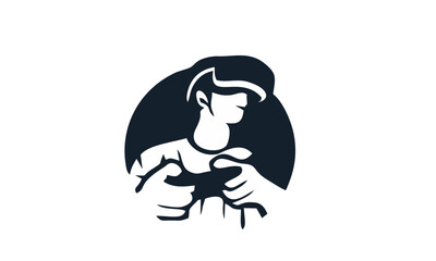 Immersive Gaming A Silhouette of a Gamer Immersed in Virtual Reality with a Controller