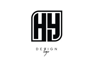 HY Block Monogram Logo – Bold Geometric Lettermark in Rectangular Style for Modern Branding & Identity
