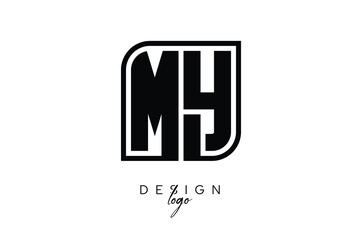 MY Block Monogram Logo – Bold Geometric Lettermark in Rectangular Style for Modern Branding & Identity
