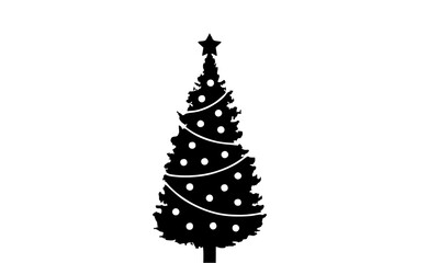 Festive Christmas Tree Silhouette with Star Ornament for Holiday Season Decorations