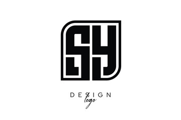 SY Block Monogram Logo – Bold Geometric Lettermark in Rectangular Style for Modern Branding & Identity
