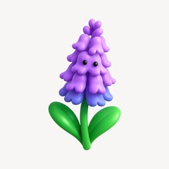 Cute cartoon purple flower illustration.