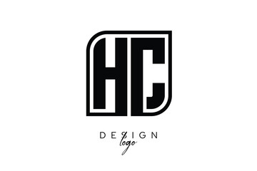 HC Block Monogram Logo – Bold Geometric Lettermark in Rectangular Style for Modern Branding & Identity
