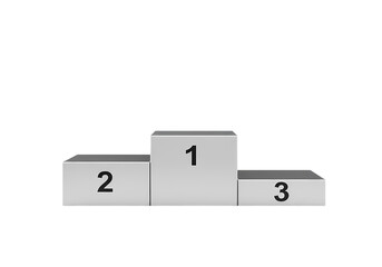 Winners Podium First Second and Third Place isolated on transparent background