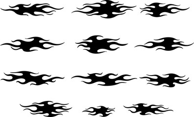 Flame Silhouette Vector Set for Laser Cut | ATA Ready Design