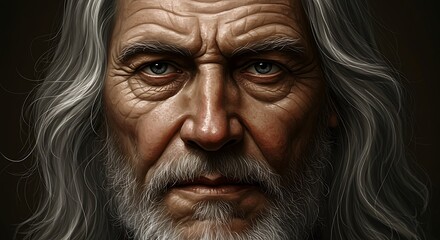 Closeup portrait senior man