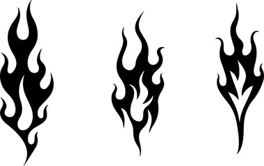 Flame Silhouette Vector Set for Laser Cut | ATA Ready Design