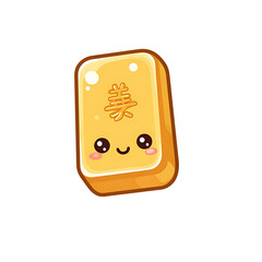 Cute gold bar character with smiling face and blush