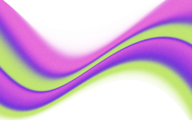 Abstract purple and lime green light streaks with vibrant glow and smooth gradients on black