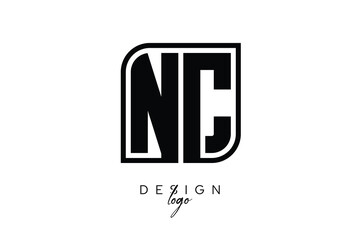 NC Block Monogram Logo – Bold Geometric Lettermark in Rectangular Style for Modern Branding & Identity
