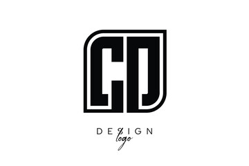 CD Block Monogram Logo – Bold Geometric Lettermark in Rectangular Style for Modern Branding & Identity
