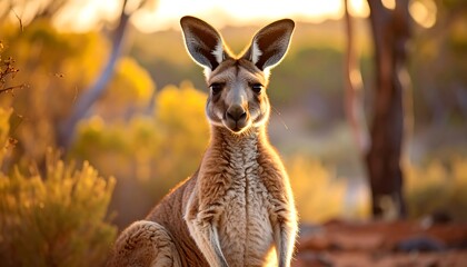Fototapeta premium Kangaroo in golden light