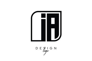 IA Block Monogram Logo – Bold Geometric Lettermark in Rectangular Style for Modern Branding & Identity
