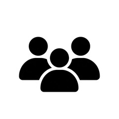 Group of three abstract figures representing diverse individuals in a minimalist style with a modern aesthetic. Isolated on transparent background. PNG, cutout