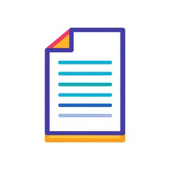 Colorful Document Icon with Blue Lines and Folded Corner Detail