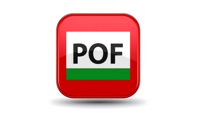 Red button with the text POF