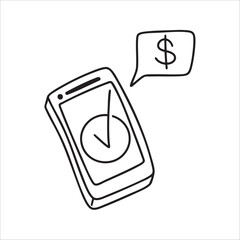 hand drawn doodle online transaction illustration