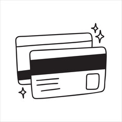hand drawn doodle Credit card illustration