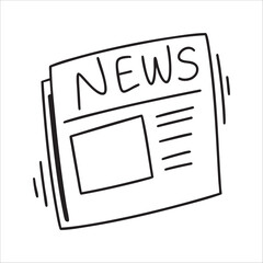 hand drawn doodle illustration of a News Paper