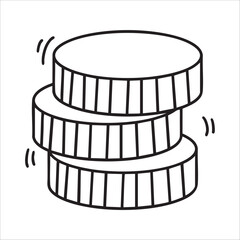 hand drawn doodle illustration of a Money Coin