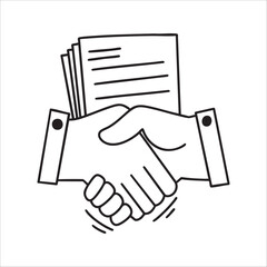 hand drawn illustration of business deal