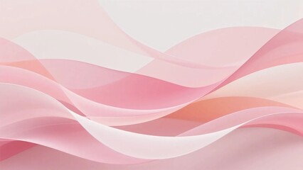 Obraz premium Soft Flowing Pink and Peach Abstract Wave Pattern with Smooth Curves and Dreamy Minimal Pastel Gradient Design