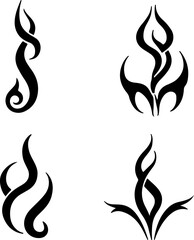 Flame SVG Bundle | Fire Silhouette Icons | Tribal Flame Cut Files