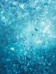 a stream of bubbles of fresh water