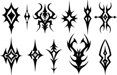 Tribal Symbol SVG Bundle | Geometric Tattoo Icons | Abstract Tribal Vector Cut Files