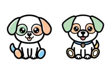 Cute Puppy Dog Icon – Kawaii Cartoon Vector