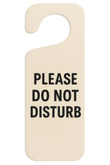 Do not disturb sign hanging on door handle with transparent background