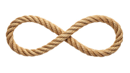 Obraz premium Infinity symbol made of rope isolated on transparent background, representing endless possibilities, eternity, and interconnectedness