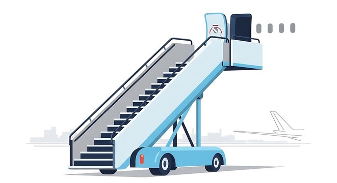 Airplane stairs on airport.