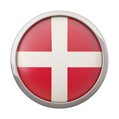 Fototapeta premium Denmark flag in a glossy circle isolated on transparent background for web design