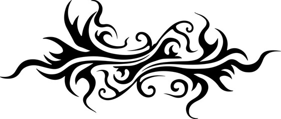 Tribal Tattoo SVG Design | Abstract Flame Ornament | Vector Cut File