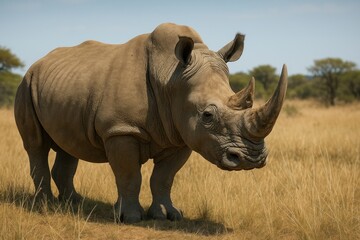 Obraz premium Majestic rhino in natural habitat