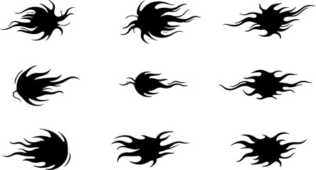 Obraz premium Flame Comet SVG Bundle | Fireball Tattoo Design | Meteor Fire Vector Cut Files