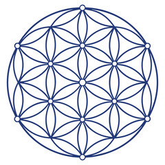 Geometric flower of life symbol sacred geometry pattern for spiritual and metaphysical designs stakeholder icon