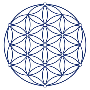 Geometric flower of life symbol sacred geometry pattern for spiritual and metaphysical designs stakeholder icon