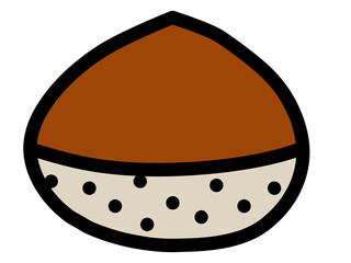 秋の素材　栗　アイコン　シンプルイラスト