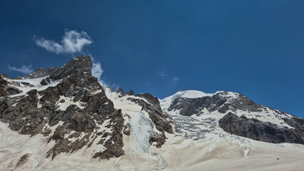 snow covered mountains in winter