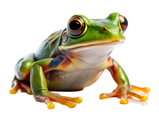 a photo of a frog isolated on white background   ,PNG. AI Generated.